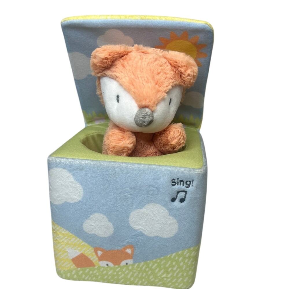 Baby Gund Fox in a Box animated plush Emory the fox peek a boo and sings songs